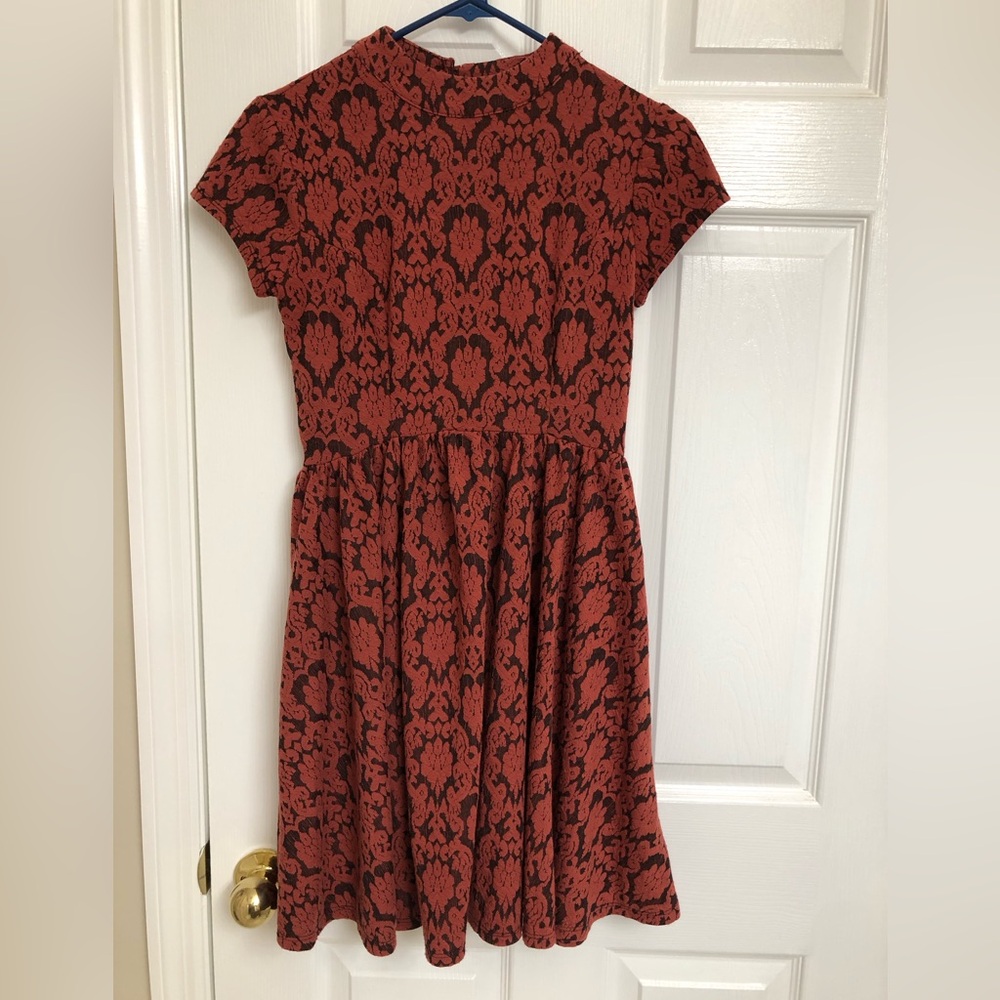 Xhilaration Red and Black Midi Dress